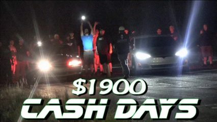 Gutted Tesla P100D Causes Problems – $1900 Cash Days Street Race