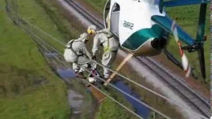 Helicopter Pilot With Serious Skills Transfers Lineman to High Wire… Looks Sketchy!