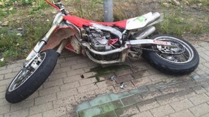 Honda CRF 450 Engine Blows Mid Wheelie and Almost Wrecks!