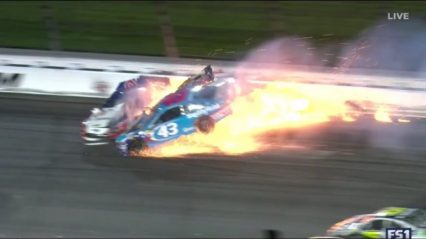 Huge Crash In NASCAR – Aric Almirola Flown to Local Hospital. Danica Patrick and Joey Logano Involved.