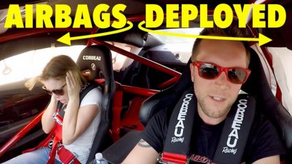 Loud Exhaust Makes Airbags Blow at 140mph!!!