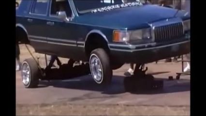 Lowrider Jumping Fail… Breaks Suspension, Axle, and Loses a Tire!
