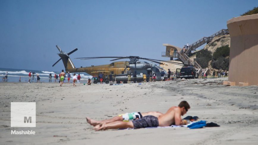 Marine's Biggest Helicopter Makes Emergency Landing in the Middle of a Beach