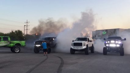 Massive Diesel Truck Burnouts at Gas Monkey Live!