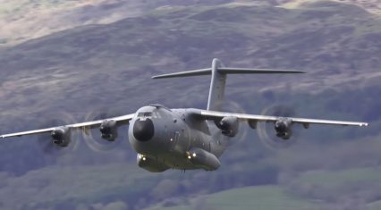 Awesome Low Airbus A400M Mach Loop ” Blue Note-Like ” Flyby.