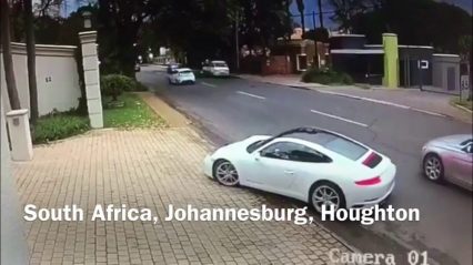 Porsche Driver Outwits an Armed Hijacker and Gets Away
