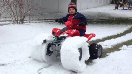 Power Wheels With Snow Tires! Mini Snow Monster Truck in the Making!