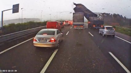 Things Get Hectic When a Tornado Rolls Through a Crowded Highway