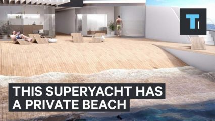 This Superyacht Has its Own Private Beach… Baller Status!