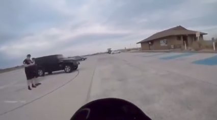 Rider Escapes Law Enforcement SUV’s Way Too Easily…