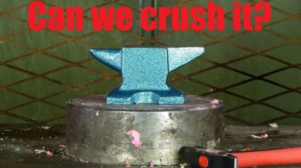 Crushing Anvil With a Hydraulic Press