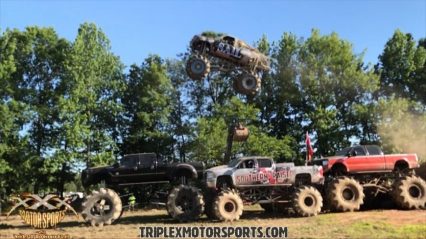 Massive Mud Truck Goes Huge and Jumps Over 5 Mega Trucks!