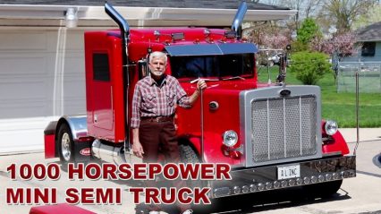 Mini Semi Truck With Over 1000 Horsepower Doing Burnouts