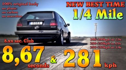 Nasty VW Golf Mk2 WIth 1233HP! AWD Street Car Runs 8.67s @ 281KMH