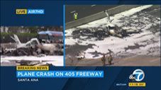 LIVE: Plane Crashes On California Freeway and Bursts into Flames!