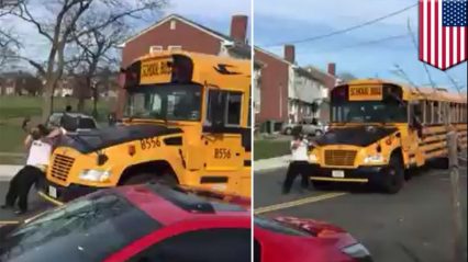 School Bus Fight: Driver Drags Dad on Bumper After Dispute Over School Bus Route