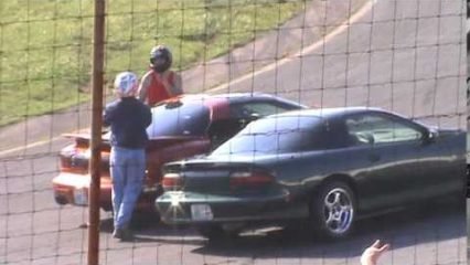 Spectator Drags Between a Trans Am and a Camaro Ends in Funny Fight!