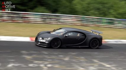 The Monstrous Bugatti Chiron Roars While Testing at the Nürburgring