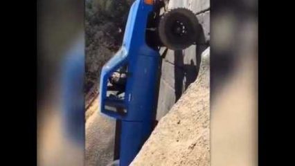 Truck Going Nearly vertical