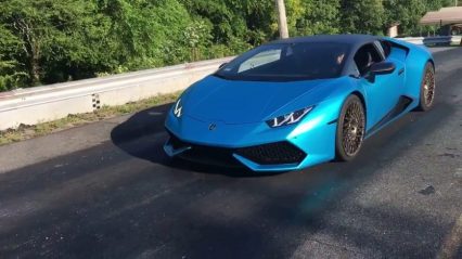 11 Year Old Kid Driving a Lamborghini Huracan vs a Chevrolet Corvette C7