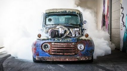 1200HP Twin Turbo Diesel Rat Rod Burnouts (Old Smokey F1)