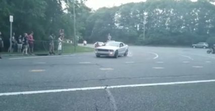 Mustang Does Burnout Leaving Car Show… Not Noticing The COP Around The Corner!