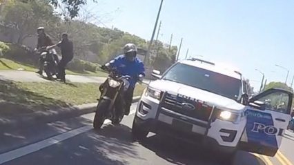 Angry Police Officer TASES Biker Running From Cops!
