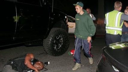 Justin Bieber accidentally strikes a photographer with his pickup Truck