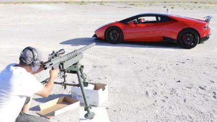 Shooting a 20MM Bullet Through A Lamborghini Huracan