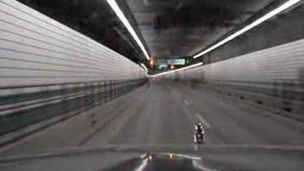Thundering Loud Jake Brake in a Tunnel