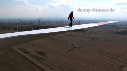 Walking on a Windmill Blade 300 Feet Above Ground!