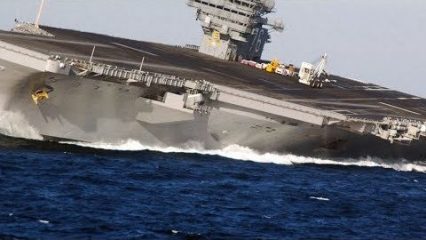 When a Military Super Ship Makes a U-Turn Things Get Intense