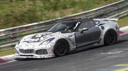 2018 Chevy Corvette ZR1 With New Aero Spoiler Hits The Nürburgring!