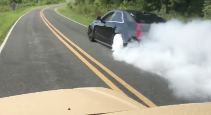 This Cadillac CTS-V is a Burnout Monster! Tons of Tire Smoke!