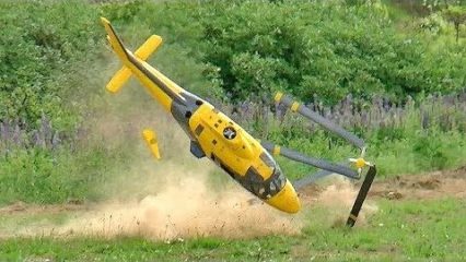 Extremely Expensive Gigantic RC Helicopter Crashes Hard!