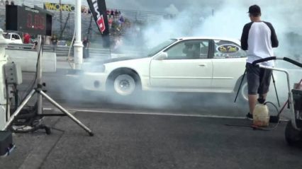 Honda Civic Smokes Smack Talkers in a V10 Audi R8