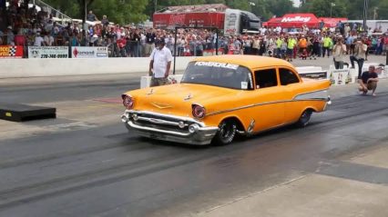 Jeff Lutz New 1957 Chevy is One BAD Machine! Take a Look at his First Pass!