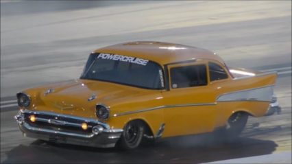 Jeff Lutz NEW Steel Body 57 Chevy vs The Megalodon Procharged Camaro