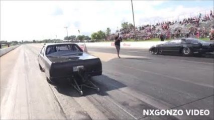 Street Outlaws Kamikaze Chris in the El Camino vs Birdman!