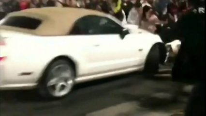 The People Have Had Enough! Mustang and Driver Attacked After Crashing into a Crowd!