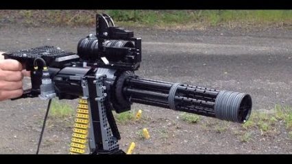 Wild Man Builds a LEGO Minigun M134D Vulcan