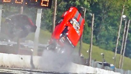 Camaro Wreck Sends Pieces into the Stands, This One Spiraled Out of Control Quickly