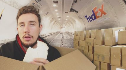 Crazy Man Mails Himself in a Box From The UK to The USA and Records The Entire Thing!