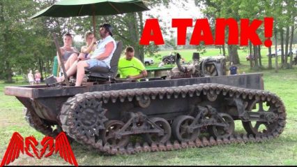 Guy Shows Up To An Offroad Event In a Giant Tank Like a Boss!