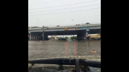 Hummer H1 Conquering Massive Flood… Water Up Past The Hood!