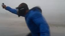 This Reporter Takes His Data Collection Seriosuly and Stands in Extreme Hurrican Irma Winds!