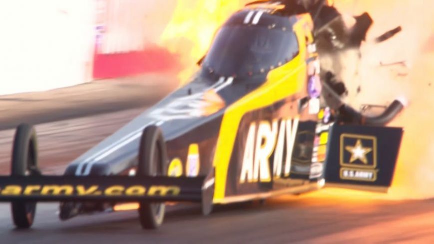 Tony Schumacher has a massive explosion in Indy
