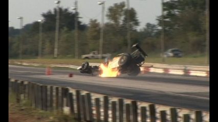 Violent Blown Fuel Altered Crash at MoKan Dragway