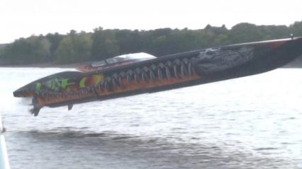 48 Foot UFO Powerboat Goes Huge And Jumps Off a Yachts Wakes!