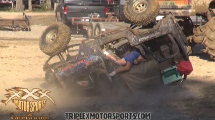 Guy goes Way Too Hard in His Jeep and Crashes… To Be Left With Only a Bloody Leg